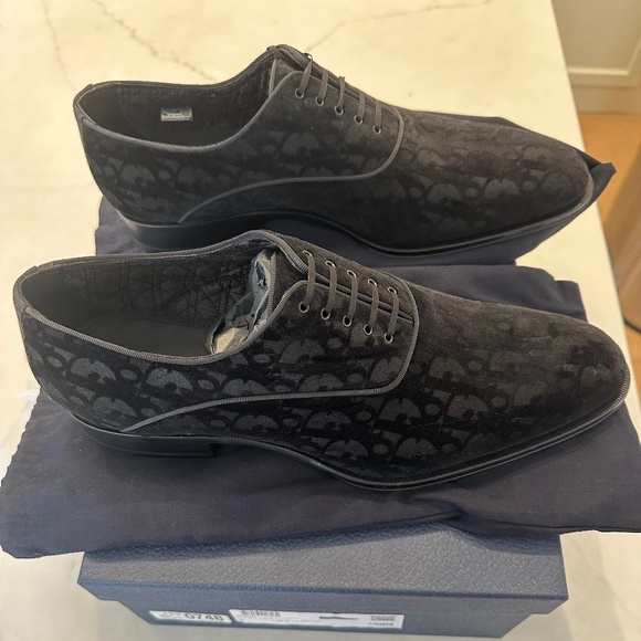 Authentic men’s Dior printed velvet Oxford shoe Size: 45 - Picture 1 of 6